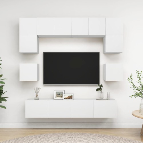 Set Mobile TV 8 pz Bianco in Truciolato