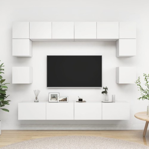 Set Mobile TV 8 pz Bianco in Truciolato