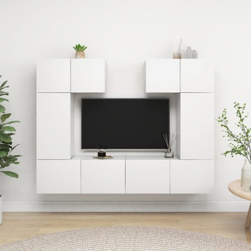 Set Mobili TV 6 pz Bianco in Truciolato