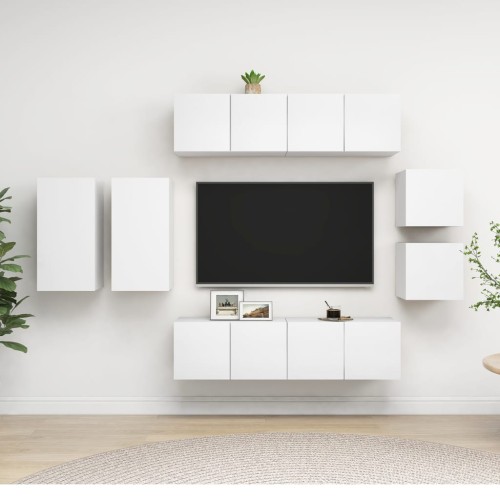 Set Mobile TV 8 pz Bianco in Truciolato