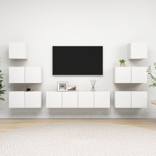 Set Mobile TV 8 pz Bianco in Truciolato