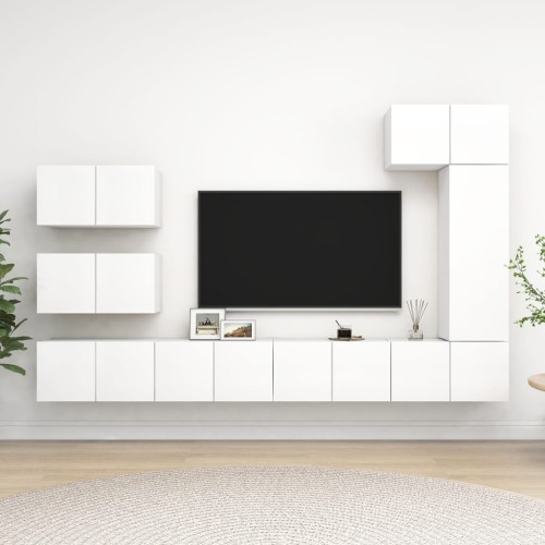 Set Mobile TV 8 pz Bianco in Truciolato