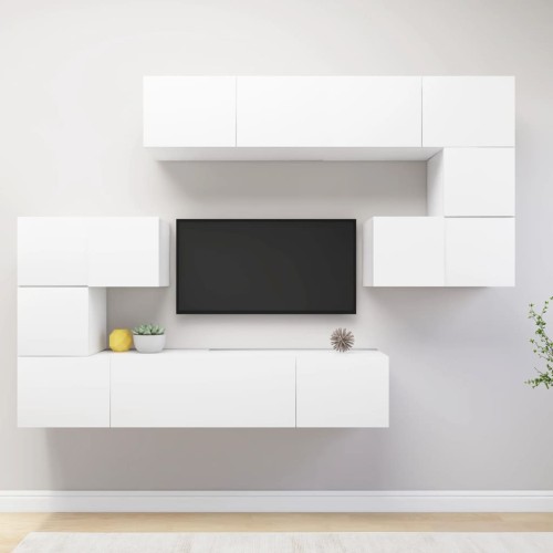 Set Mobile TV 8 pz Bianco in Truciolato