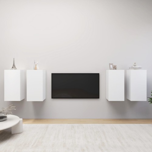 Mobili TV 4 pz Bianchi 30,5x30x60 cm in Truciolato