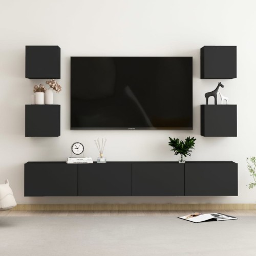 Set Mobile TV 6 pz Nero in Truciolato
