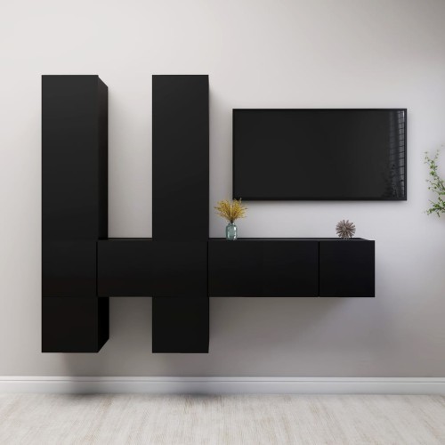Set Mobile TV 7 pz Nero in Truciolato