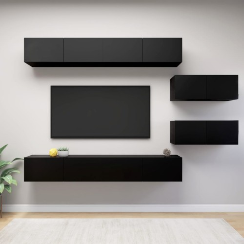 Set Mobile TV 6 pz Nero in Truciolato