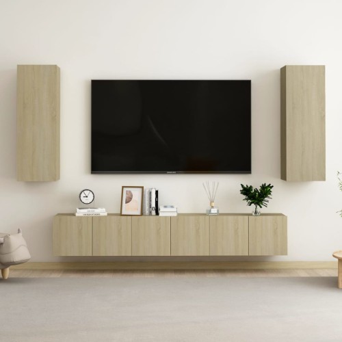 Set Porta TV 5 pz Rovere Sonoma in Truciolato