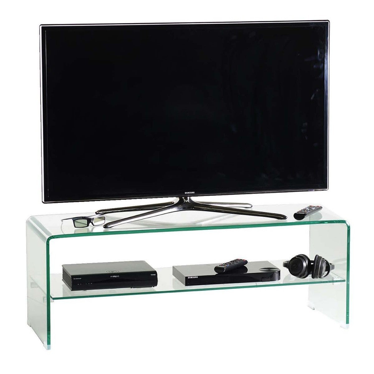 Mobile porta TV in vetro cristallo curvato Fancy 110