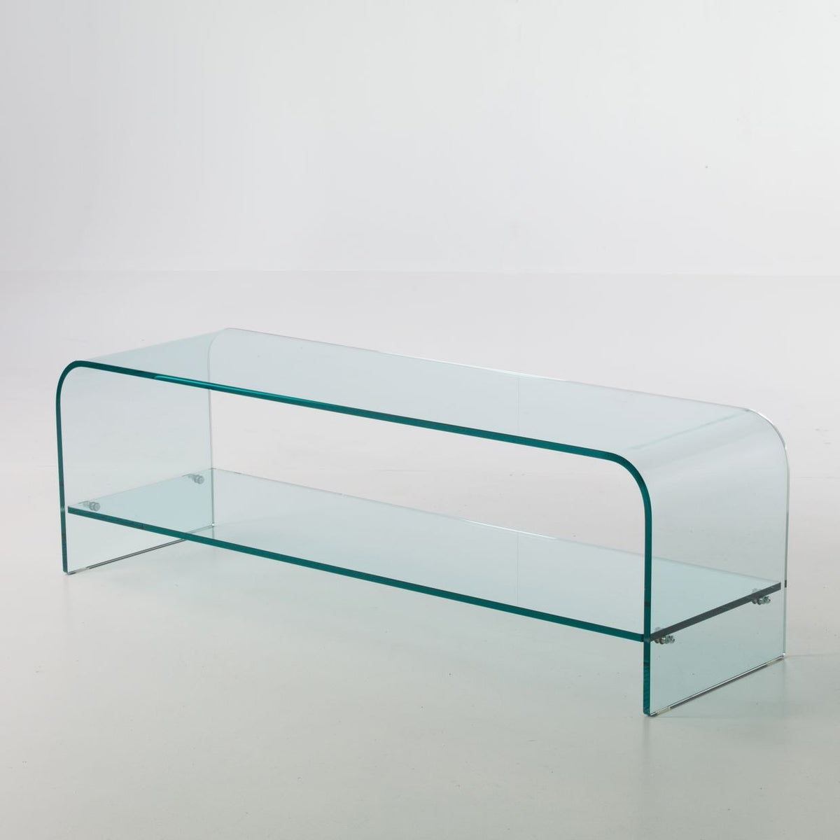 Tavolino TV in vetro curvato 120 x 35 Katie