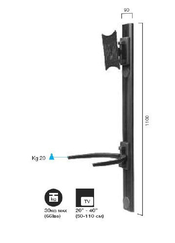 Supporto a muro per tv fino a 40" SupTV2
