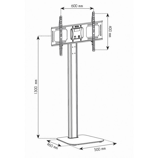 Supporto a pavimento porta TV VESA 600x400 Morris1