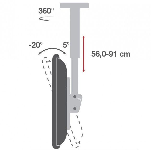 Supporto TV da soffitto telescopico per 2 TV Dizzy2