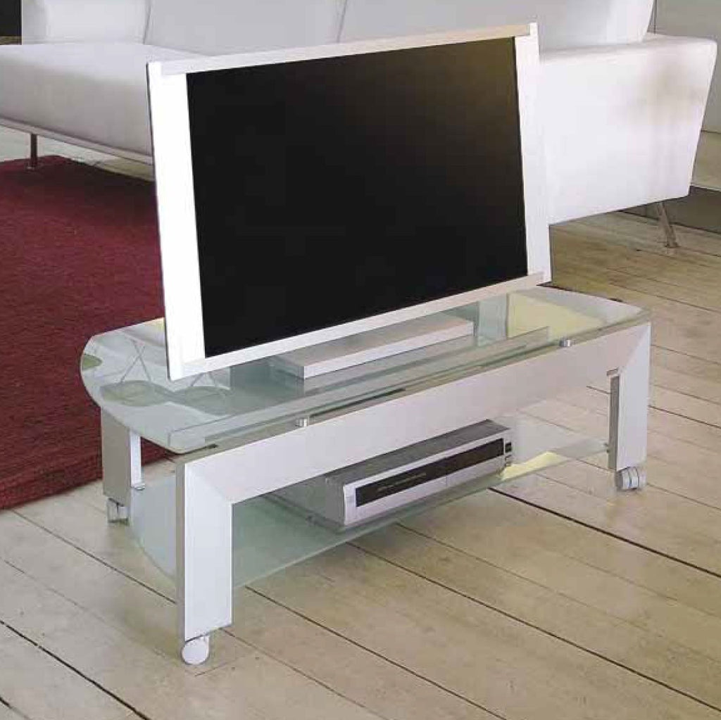 Carrello porta televisione Coleman in alluminio e cristallo