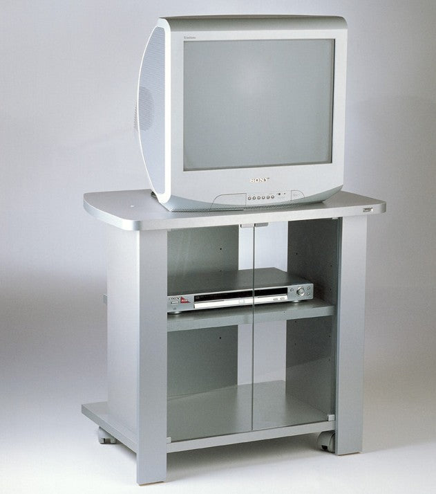 Mobile tv con ruote in legno melaminico Kleo 74 Silver