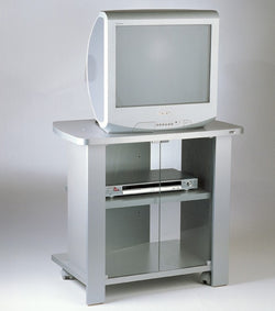 Mobile tv con ruote in legno melaminico Kleo 74 Silver