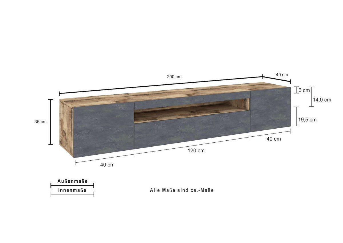 Mobile porta TV Bandol 200 Maple Slate