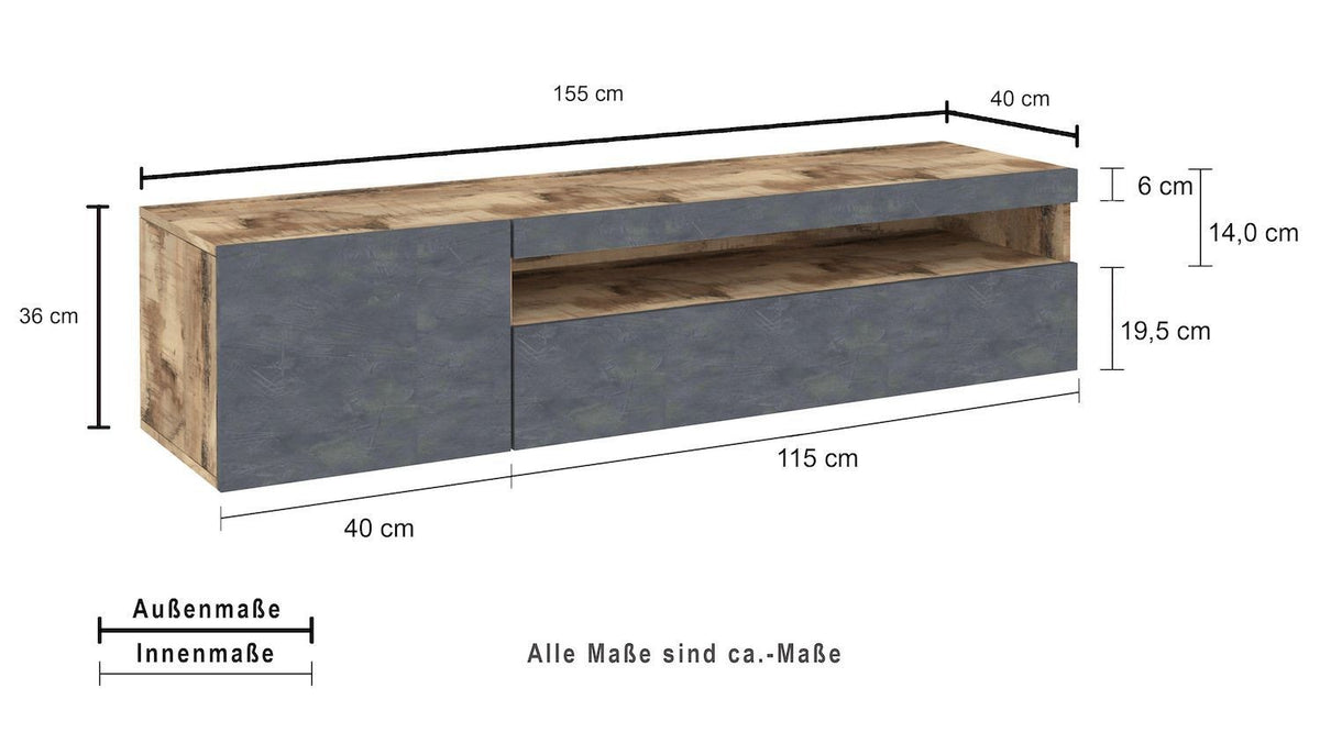 Mobile TV in legno Bandol 150 Maple Slate