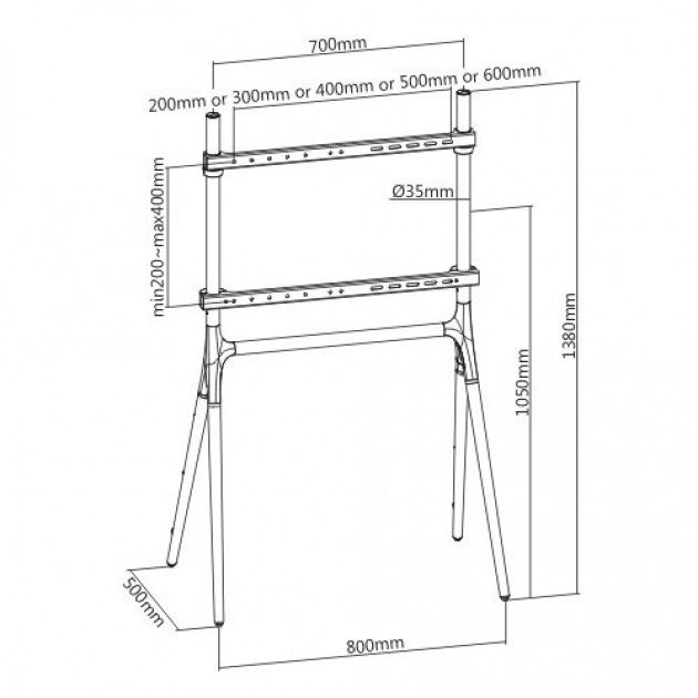 Supporto TV grandi dimensioni a cavalletto Rayner