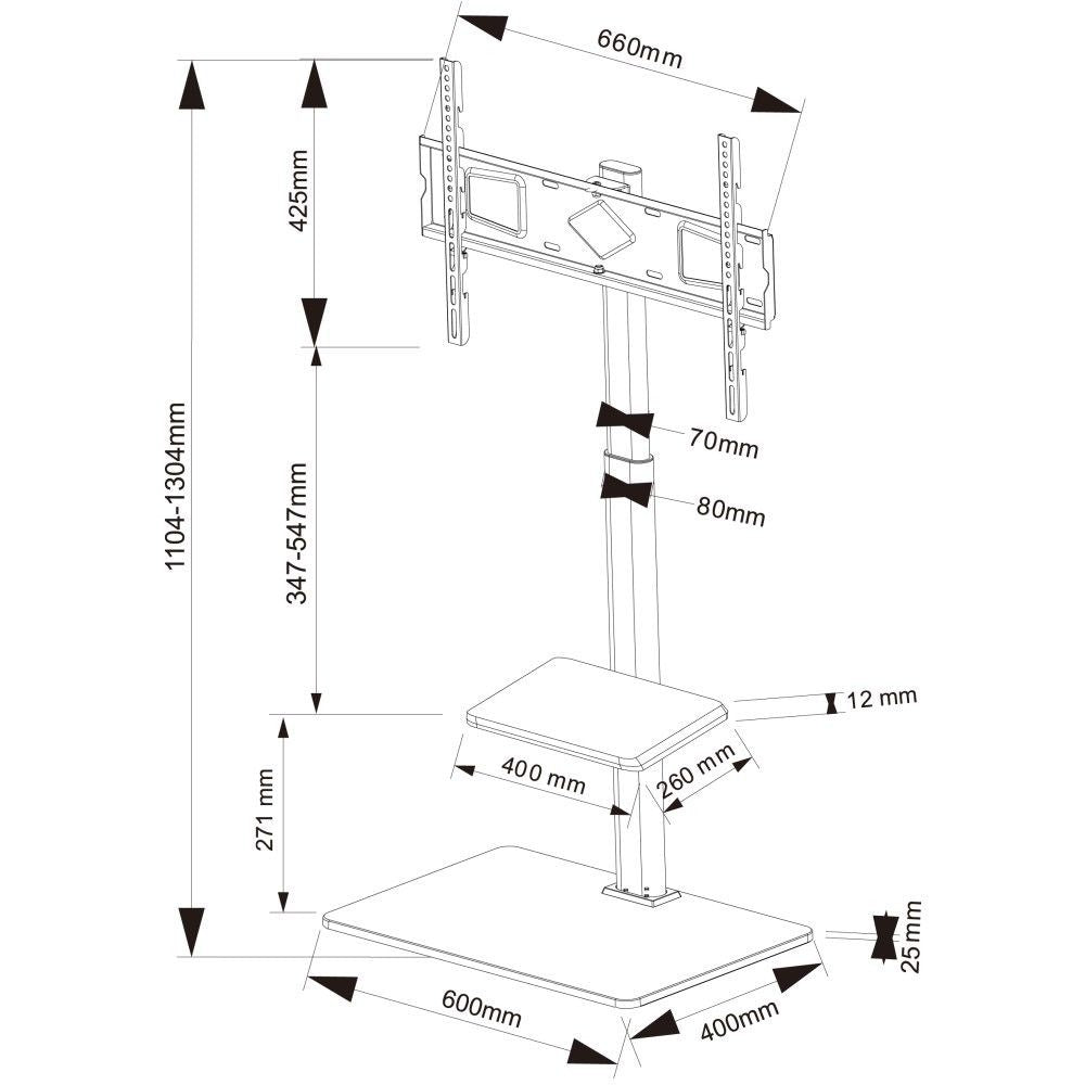 Supporto porta televisore Logan per LCD da 32 a 70 pollici