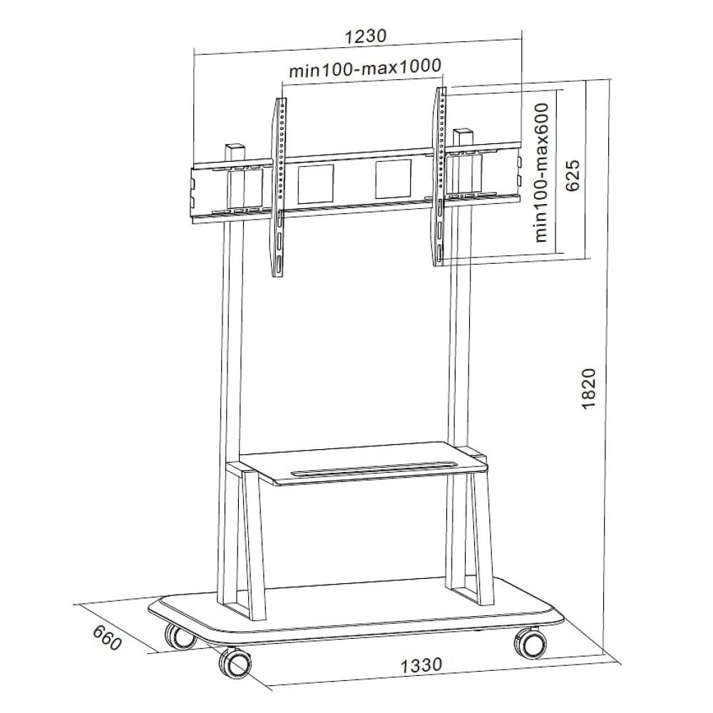 Carrello porta TV grandi dimensioni Stuart