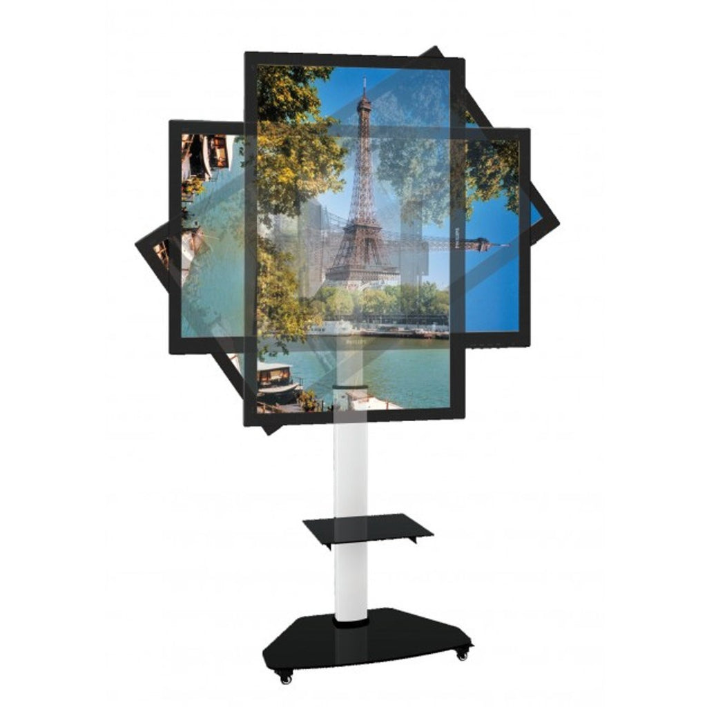 Carrello porta TV con ruote Agile Bianco