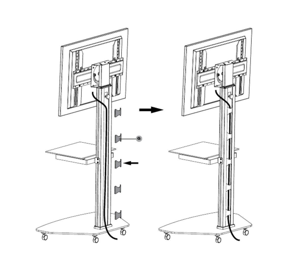 Carrello porta televisore Agile per LCD da 37 a 70 pollici