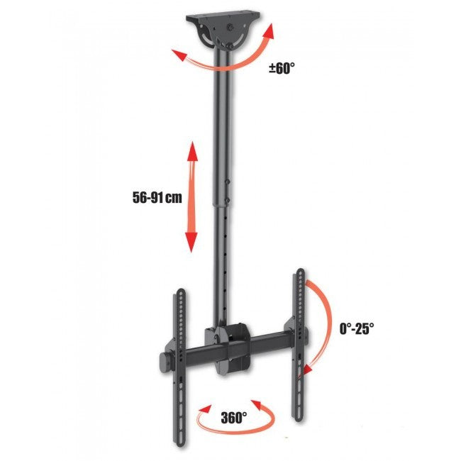 Supporto TV da soffitto 32-55" girevole e regolabile Dizzy4
