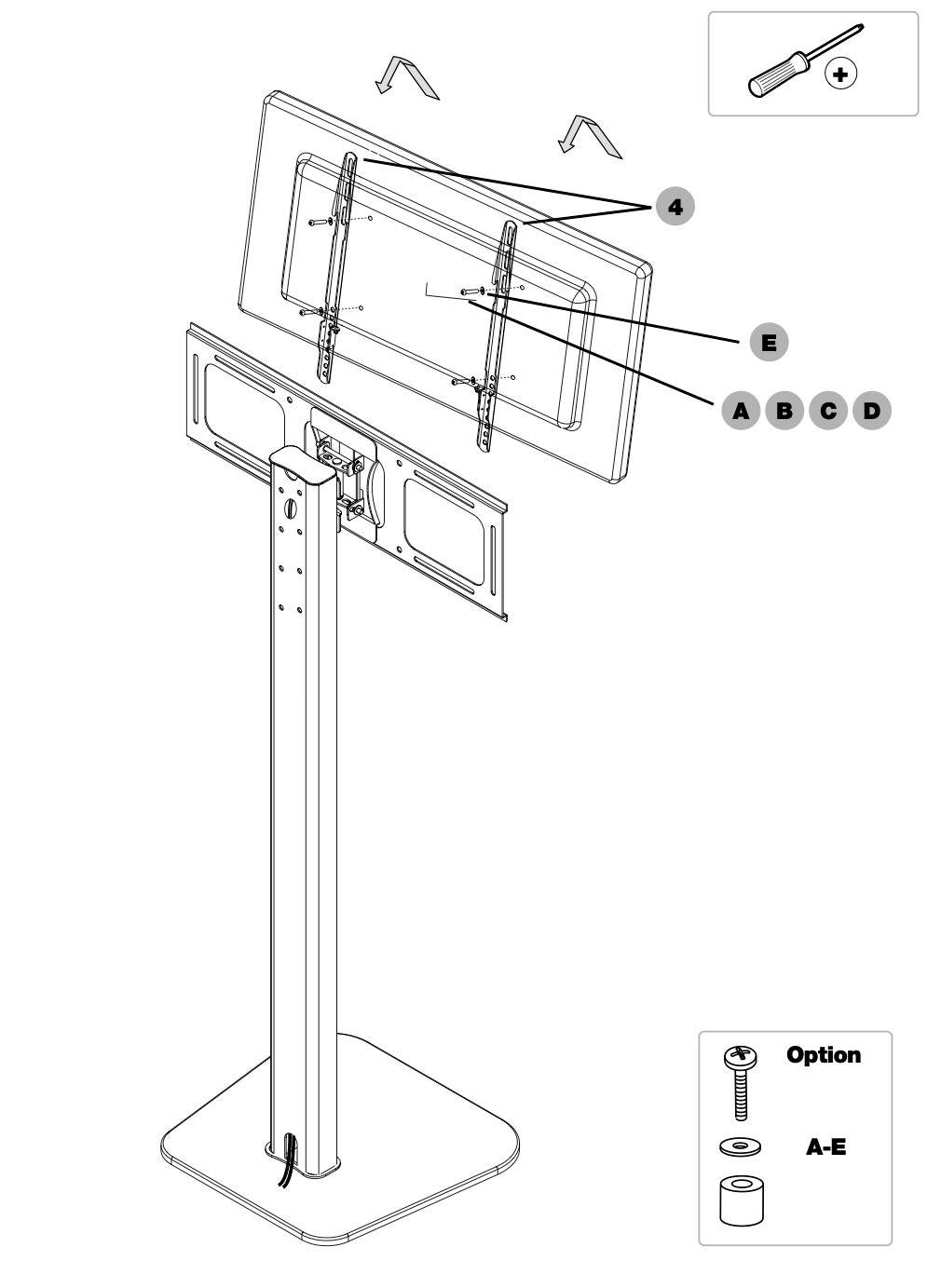 Supporto a pavimento porta TV VESA 600x400 Morris1