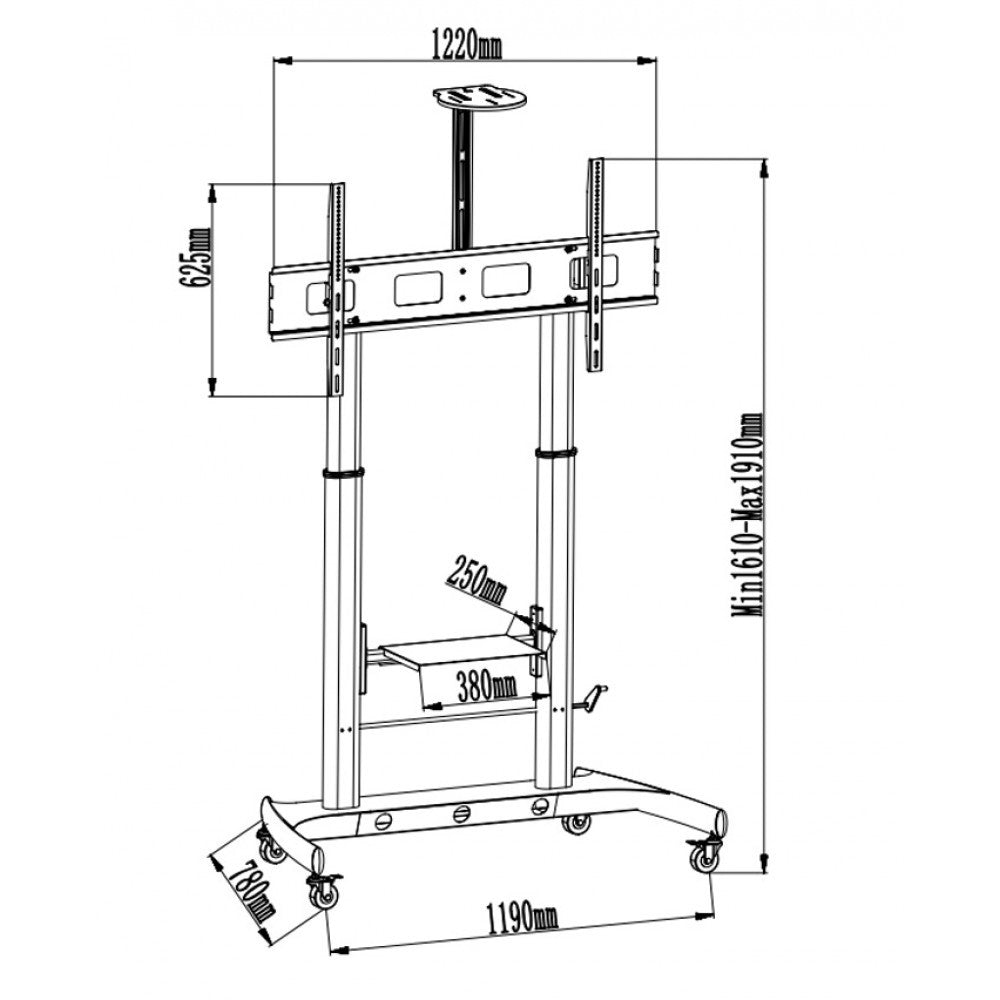Carrello porta TV da 52 a 110 pollici Garland