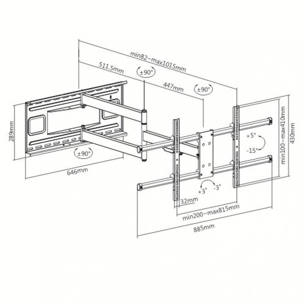 Supporto TV parete da 43 a 80 pollici Brax5